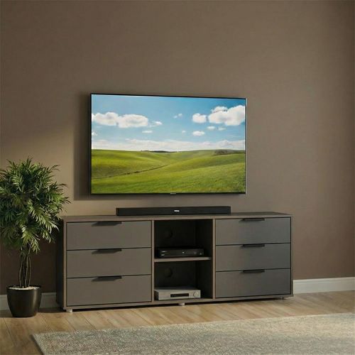 Hong Kong TV Unit - 150cm - with Glides Legs - Graphite