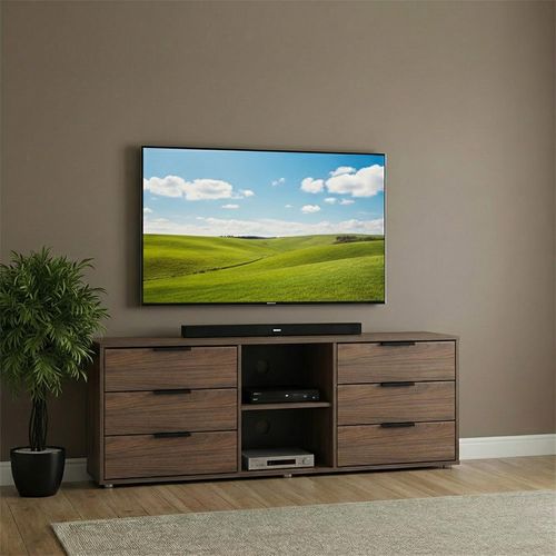 Hong Kong TV Unit - 150cm - with Glides Legs - Walnut