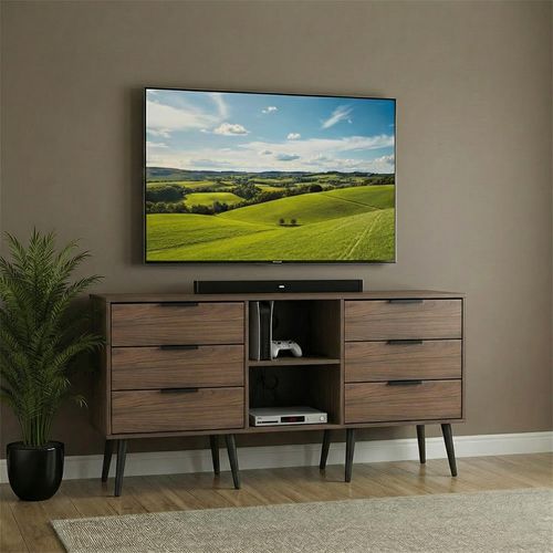 Hong Kong TV Unit - 150cm - with Wooden Legs - Walnut