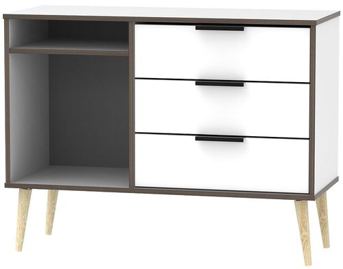 Hong Kong White 95cm TV Unit with Wooden Legs