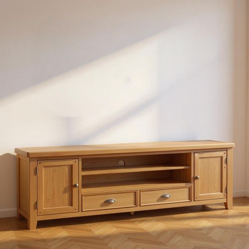 Janelle Storage TV Unit - Large - Rustic Oak