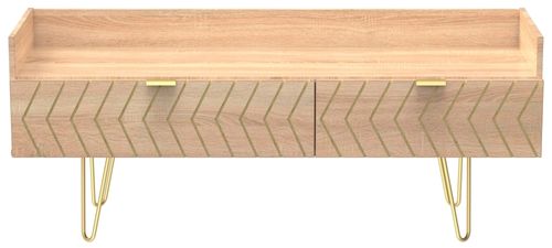 Jigsaw Oak Effect 130cm TV Unit with Gold Hairpin Legs