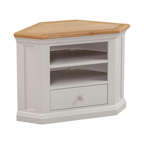 Cotswold Corner TV Unit - 1 Drawer - Oak and Painted