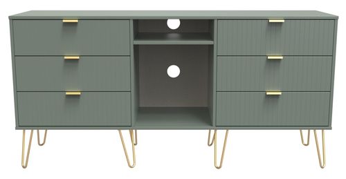Linear Green 150cm TV Unit with Hairpin Legs