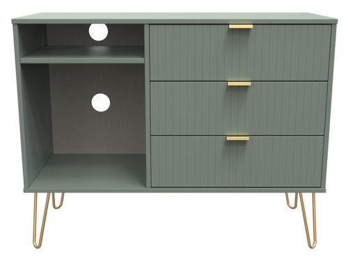 Linear Green 95cm TV Unit with Hairpin Legs