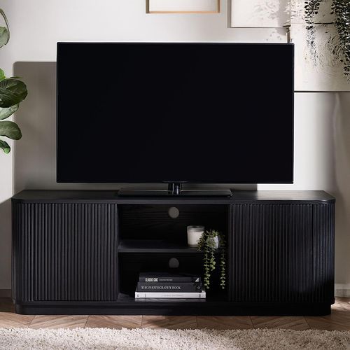 Louis TV Unit - 140cm - Black - Fluted Base