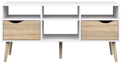 Oslo White and Oak Effect 117cm TV Unit