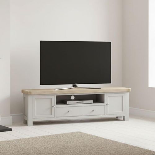 Salcombe TV Unit - Storage Large - Grey Oak