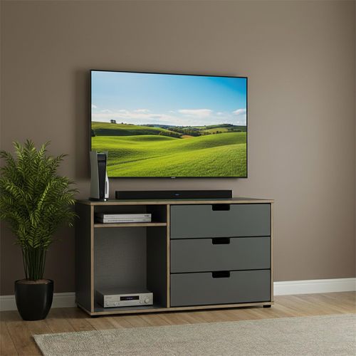 Shanghai TV Unit - 95cm - Glides Legs - Graphite