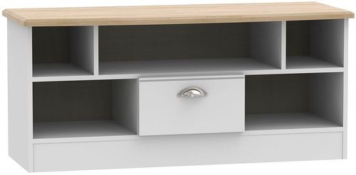 Victoria Grey and Riviera Oak 110cm TV Unit