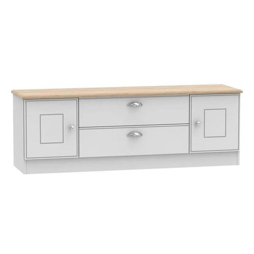 Victoria TV Unit - 145cm - Grey and Riviera Oak