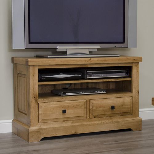 Deluxe TV Unit - 2 Drawer - Oak