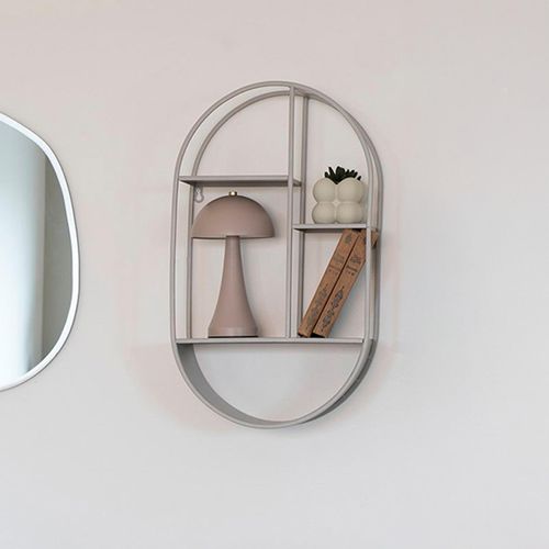 Feira Oval Wall Shelf - Grey Metal