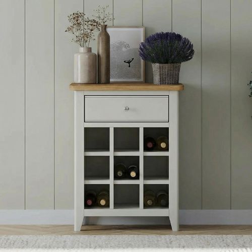 Arden Grey Painted Small Wine Rack