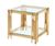 Cohen Glass and Gold Square End Table