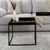 Black and Gold Square Metal Coffee Table with Tray