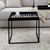 Black and White Square Metal Coffee Table with Tray