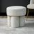 Ivory Chenille Fabric Round Footstool