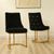 2 x Casas Black Velvet Fabric Dining Chair with Gold Legs