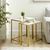 White Marble and Gold Metal Nest of 2 Tables