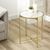 White Marble and Gold Metal Round End Table