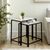 White Marble and Black Metal Nest of Tables
