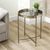Champagne Metal Round Tray End Table