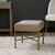 Taupe Linen Fabric Ottoman Square Stool