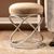Taupe Velvet Fabric Rizzo Round Stool