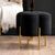 Black Velvet Fabric Clover Ottoman Footstool