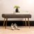 Charcoal Grey Boucle Fabric and Gold Metal Hall Bench