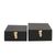 Matte Black Faux Leather Jewellery Box - Set of 2