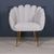 Arriba Light Grey Velvet Scalloped Occasional Chair