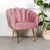 Arriba Pink Velvet Scalloped Occasional Chair
