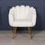 Arriba White Velvet Scalloped Occasional Chair