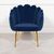 Arriba Blue Velvet Scalloped Occasional Chair