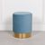 Ocean Blue Velvet Round Stool