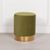 Olive Green Velvet Round Stool