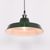 British Factory Style Green Painted Metal Pendant Light - 36cm