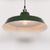 British Factory Style Green Painted Metal Pendant Light - 46cm