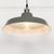 Factory Style Grey Painted Metal Pendant Light - 36cm
