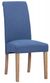 2 x Dorset Oak Blue Wesbury Rollback Fabric Dining Chair