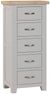 Wilmont Grey Painted 5 Drawer Narrow Chest