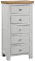 Lundy Grey Painted 5 Drawer Narrow Chest