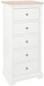 Cromwell White Painted 5 Drawer Narrow Chest