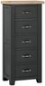 Wilmont Black Painted 5 Drawer Narrow Chest