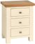 Lundy Ivory Painted 3 Drawer Bedside Cabinet