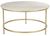 Buxton Pale Acacia Wood and Gold  Round Coffee Table 