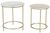 Buxton White Marble and Gold Round Side Table - Set of 2