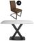 Vernal 4 Seater White Sintered Stone Dining Set - 4 Tira Vintage Brown Faux Leather Cantilever Chair
